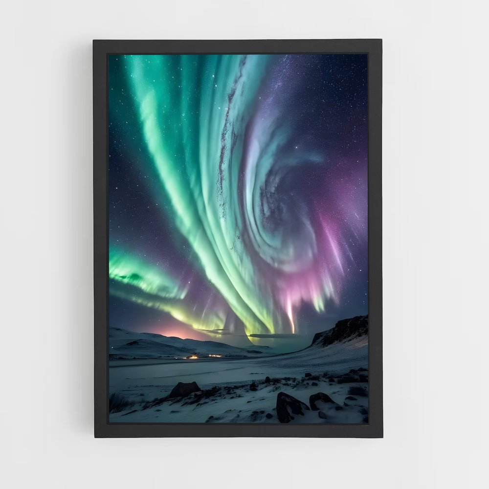 Poster magnifique Aurore boréale – affiche Univers (vue 2)
